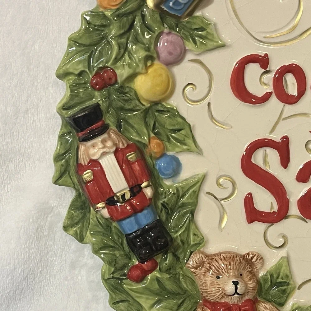 Kaldun & Bogle Cookies For Santa Christmas Plate Dish Hand Painted Vintage